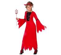 Costume de diablesse pour fille Halloween rouge et noir