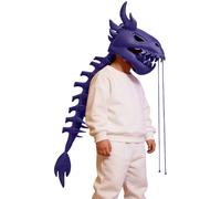 Costume de dinosaure - Combinaison dragon squelette - Couvre-chef doux réaliste, tenue d'Halloween pour , vêtements de danse pour garçons et filles, équipement de célébration de scène, motif os