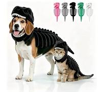 Costume de dinosaure pour chien et chat - Costume de squelette de dinosaure | Costume d'Halloween pour chien avec muselière, costume amusant de tête de monstre pour animaux de compagnie pour animaux de
