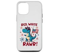 Costume de dinosaure rouge blanc et brut, drapeau des États-Unis, 4 juillet Coque pour iPhone 12/12 Pro
