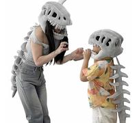 Costume de Dinosaure Spinosaurus en Peluche, Squelette 3D, réaliste pour Halloween, Changement Rapide, Lavable en Machine (75cm+116cm)