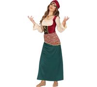 Costume de diseuse de bonne aventure pour adolescente 2 pièces rouge-crème