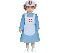 Costume de docteur miniature Robe de bébé Coiffe de soin Tablier sanitaire Jeu de rôle Tablier d'hôpital Amusant Bleu Blanc, Taille : 74/80 Couleur : Bleu