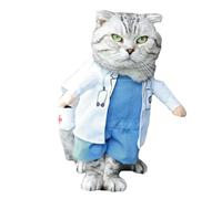 Costume de docteur pour chats - Tenue de cosplay amusante pour animal de compagnie, uniforme à effet tridimensionnel | Meilleur Costume d'Halloween pour chats et petits animaux, vêtements vétérinaires
