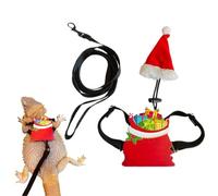 Costume de Dragon Barbu de Noël | Déguisement pour Animaux Ajustable,Costume du Père Noël pour Dragon Barbu - pour Lézards, Léopard, Reptiles, Gecko, Caméléon, Photographie Et Fête