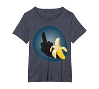 Costume de Fantaisie pour Halloween - Cadeau pour Majeur - Banane T-Shirt, Femme Grandes Tailles, Bleu Chiné, 6X
