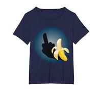 Costume de Fantaisie pour Halloween - Cadeau pour Majeur - Banane T-Shirt, Femme Grandes Tailles, Bleu Marine, 3X