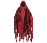 Costume de fantôme d'Halloween pour adultes et enfants - Cape effrayante avec capuche idéale pour le cosplay, le carnaval et les fêtes effrayantes en tant que faucheuse, zombie ou vampire