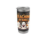 Costume de fantôme mignon pour enseignants d'Halloween Gobelet isotherme en acier inoxydable double paroi