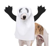 Costume de fantôme pour chien - Tenue pour animaux de compagnie d'Halloween | Robe en polyester blanc | Cape pour chat | Déguisement léger pour animaux domestiques | Tailles XS à L