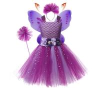 Costume De Fée - Costume De Papillon, Déguisement De Princesse, Ailes De Papillon, Oreilles D'elfe, Casque De Magique | Tenue De Cosplay D'halloween Pour Fête D'anniversaire Pour Filles, Vête