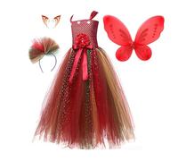 Costume de fée pour fille - Robe, vêtements de de livre d'histoires, tenue de carnaval fantaisiste avec pour coiffe | Ensemble pour les anniversaires, les festivals, la