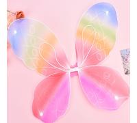 Costume De Fée Pour Filles, Aile De Papillon Arc-En-Ciel, Déguisement De Fête D'Anniversaire Pour Enfants