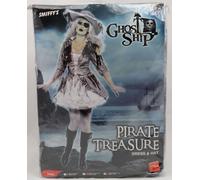 Costume de femme pirate fantôme flibustier Halloween gris-blanc