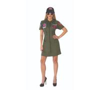 Costume De Femme Top Gun Avec Robe Et Chapeau
