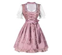 Costume de fête de la bière allemande pour femme - Costume bavarnien allemand - Costume Dirndl avec jupe et tablier - Pour jeux de rôle, théâtre, voyage, fête, événements, fans de femme de chambre