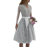 Costume de fête de la bière pour femme - Robe de bière bavaroise - Ensemble tablier en dentelle - Tenue traditionnelle allemande - Cosplay - Robe de fête - Art manuscrit médiéval (vert, taille XXXL)