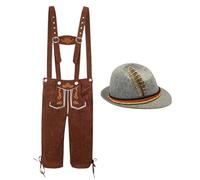Costume de fête de la bière pour homme - Costume bavarois pour homme - Pantalon et chapeau traditionnels pour fête de musique, événements culturels allemands, célébrations et réunions de famille