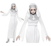 Costume De Fête De Nonne Hantée D'Hôpital Pour Femmes Blanc Par Smiffys