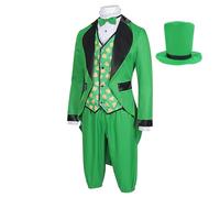 Costume de fête de St. Patrick's Day pour hommes, costume pour adultes, costume de Leprechaun, costume pour hommes, St Patrick's Day Green Suit, adulte Leprechaun Costume for Parties, St Patrick's Day