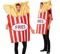 Costume De Fête Fast Food Cinéma Pour Adultes Hommes Femmes Novelty Chips Burger