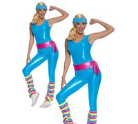 Déguisement Barbie Aérobique Femme - Taille: Small Bleu