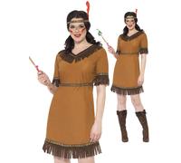 Costume De Fête Pocahontas Indienne Rouge Pour Femmes Du Far West