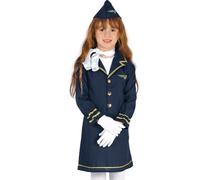 Déguisement Hôtesse De L'air Fille Bleu