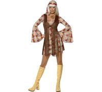 Costume De Fête Pour Femmes Adultes Mini Rétro Hippy Années 1960