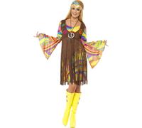 Costume De Fête Pour Femmes Adultes Mini Rétro Hippy Années 1960