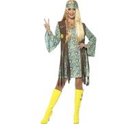 Costume De Fête Pour Femmes Adultes Mini Rétro Hippy Années 1960