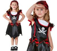 Costume De Fête Pour Fille Pirate Noir/Rouge/Blanc Par Smiffys