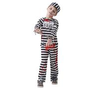 Costume De Fête Pour Garçon Zombie Condamné Halloween Tenue De Prisonnier