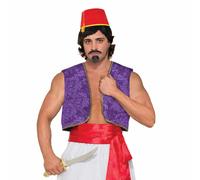 Costume De Fête Pour Homme Aladdin Prince Du Désert Gilet De Génie Violet