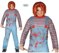 Costume De Fête Pour Homme De Poupée Tueur D'Halloween Type Chucky Neuf