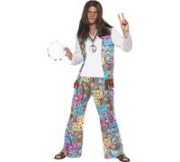 Costume De Fête Pour Homme Hippie Des Années 60 Et 70 Groovy Woodstock