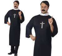 Costume De Fête Pour Homme Prêtre Vicaire Père Noir/Blanc Par Smiffys