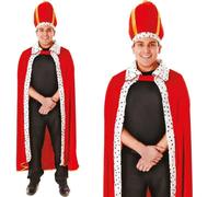 Costume De Fête Royal Médiéval Pour Adultes Avec Robe Rouge Et Chapeau