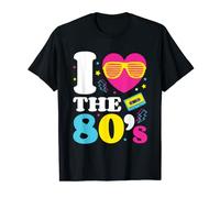 Costume de fête vintage des années 80 I Love The 80 T-Shirt