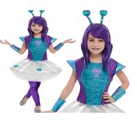Costume De Fille Alien Livre D'Éveil Alien Jour Fantaisie Tenue Âge 4-12