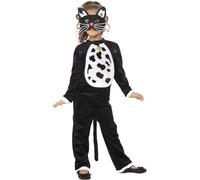 Costume De Fille Chat Noir Tabby D'Halloween Robe Fantaisie Tenue Pour Enfants