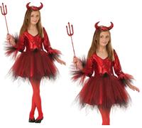 Costume De Fille Diable Deluxe Pour Halloween Avec Trident