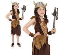 Costume De Fille Viking Fille Historique Médiéval Guerrière Tenue De Fête Neuve
