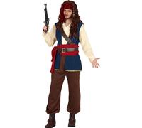 Costume de film de carnaval pirate Capitaine d'aventure Tenue de carnaval, Taille : 56 - 58 (XXL) Couleur : Marron