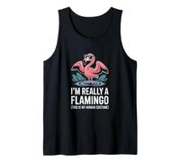 Costume de Flamant Rose Amusant Qui Dit « Im Really A Flamingo » Débardeur