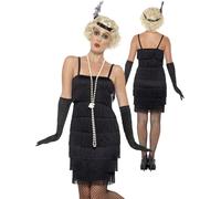 Costume De Flapper Des Années 1920 Pour Femmes, Robe De Charleston Gatsby, Noir