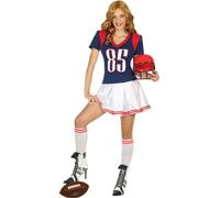 Costume de footballeur américain - femme bleu marine-blanc
