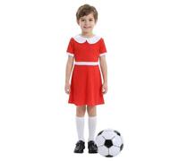 Costume de footballeur pour enfants - Comprend une robe rouge et un accessoire de football gonflable - Personnage de la journée mondiale du livre, jeu scolaire, tenue de la semaine du livre