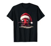 Costume de Fourmi Cool dans l'humeur de Noël avec Chapeau de Père Noël T-Shirt