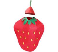 Costume de fruits costume créatif de fraises de fraises avec headswear costumes de cosplay mignons costumes de cadre de fruits rouges amusants pour adultes performance robe de fête de fête cosplay co